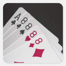 Four 8s and an Ace Square Stickers