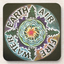 Four Elements Sun Mandala Beverage Coaster