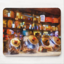 Four Glass Candy Jars Mouse Pads