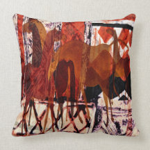 Four Horse Throw Pillow