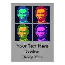 Four Pop Art Abraham Lincolns Personalised Announcement