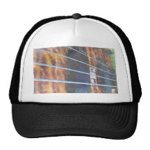 Four string bass bridge close up photo grunge mesh hat
