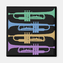 Four Trumpets Fridge Magnet