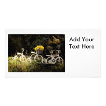 Four White Trikes Customized Photo Card