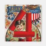 Fourth of July Boy with Fireworks Magnets