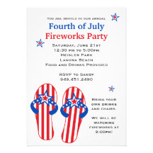 Fourth of July Fireworks Party Personalized Invites