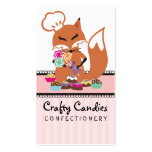 Fox chef candy making confectionery business card business cards