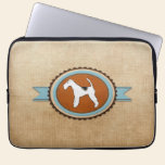 Fox Terrier Dog Emblem Badge laptop sleeves