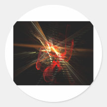 Fractal 1 round stickers
