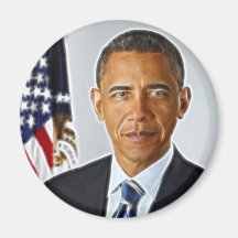 Fractal Art, Official Portrait Barack Obama Fridge Magnet