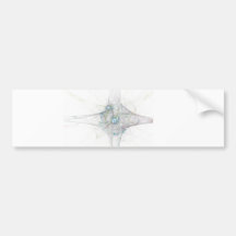 fractal bing bang. abstract atomium universe bumper sticker
