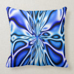 Fractal Blue Floral Bloom Mojo Pillow pillows