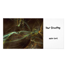 Fractal - green and blue photo card template