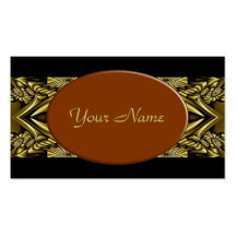 Fractal Kaleidoscope ART - golden line Business Card