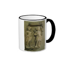 Fragment of a bas-relief plaque depicting two sold coffee mug