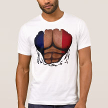 France Flag Muscles Body  Ripped Funny T-Shirt