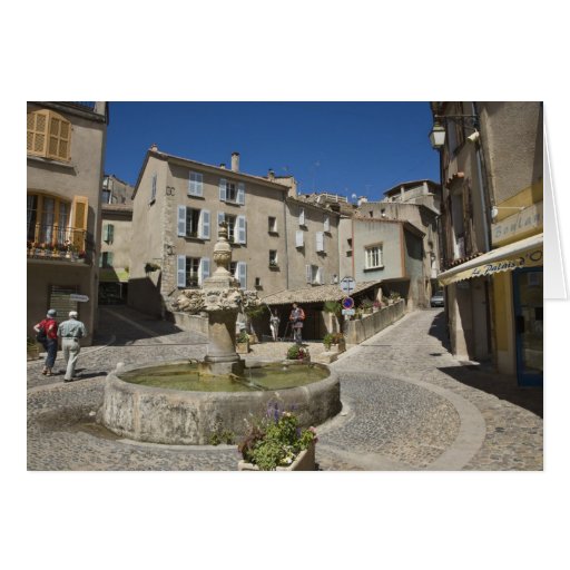 France, Provence, Valensole. Tourists explore Greeting Cards
