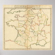 France Rivers Outline Print