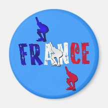 France speed skating ice skaters magnet