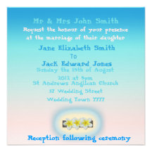 Frangipani Beach Wedding Custom Invitations