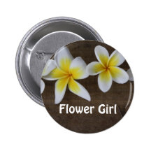 Frangipani Wedding flower girl gift Pinback Buttons