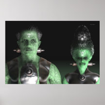 Frankenstein & Bride - Halloween Poster