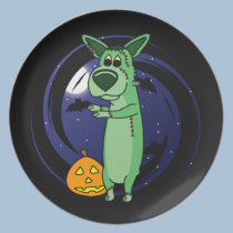 Frankenstein Corgi Plate plates