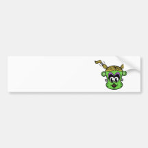 Frankenstein monkey girl in green bumper stickers