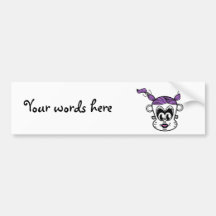 Frankenstein monkey girl with purple hair bumper stickers