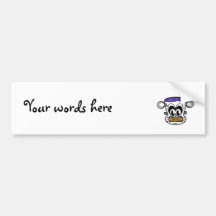 Frankenstein monkey on white bumper stickers
