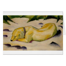 Franz Marc - Dog Lying in Snow 1910-11 Puppy White Card