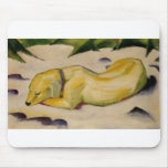 Franz Marc - Dog Lying in Snow 1910-11 Puppy White Mouse Mats