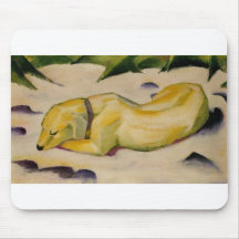 Franz Marc - Dog Lying in Snow 1910-11 Puppy White Mouse Mats