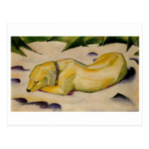 Franz Marc - Dog Lying in Snow 1910-11 Puppy White Post Card