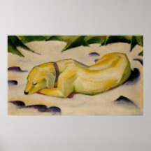 Franz Marc - Dog Lying in Snow 1910-11 Puppy White Posters