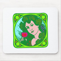 Frau Wein woman wine Mousepads