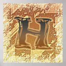 FRAZZLE MONOGRAM H PRINT