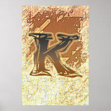 FRAZZLE MONOGRAM K PRINT