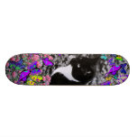 Freckles in Butterflies II - Black & White Tux Cat Skateboard Decks
