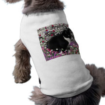 Freckles in Flowers II - Tuxedo Cat Pet Shirt