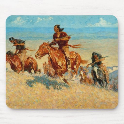 Frederic Remington's The Buffalo Runners (1909) Mousepads