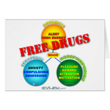 Free Drugs in the Brain Greeting Cards
