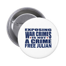 Free Julian Assange - WikiLeaks Buttons