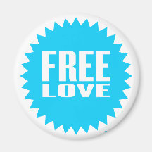 free love - blue fridge magnets