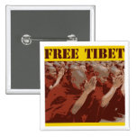 Free Tibet Buddhist Monks Button