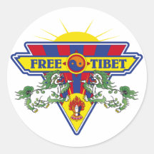 Free Tibet Flag Logo Stickers