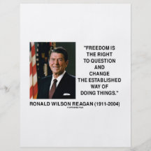 Freedom Is The Right To Question And Change Quote Full Colour Flyer