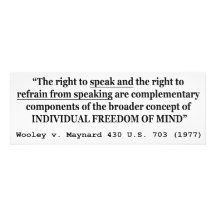 Freedom of Speech Wooley v Maynard 430 US 703 1977 Photo