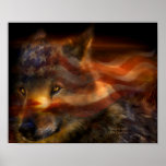 Freedom Wolf Art Poster/Print