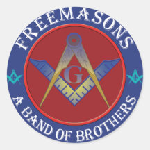 Freemasons Band Of Brothers Round Sticker